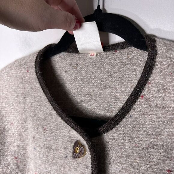 Elegance‎ Seiler Cardigan Sweater Womens Medium (38) Pure New Wool Heart Buttons - Picture 9 of 16